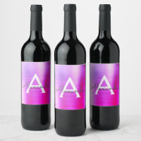 Purple Foil Metallic Metal Monogram