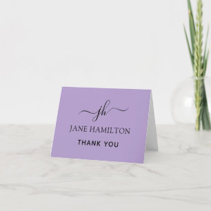 Purple Folded Thank You Card