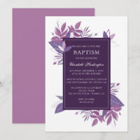 Purple foliage baptism. Plum violet botanical