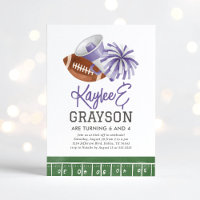 Purple Football and Cheerleading Joint Birthday