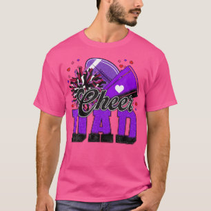 Purple Football Cheer Dad For Women Men Cheerleade T-Shirt
