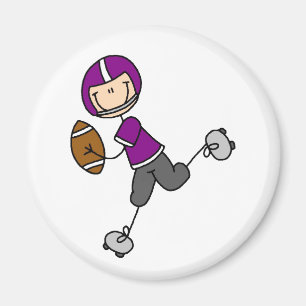 Purple Football Player Magnet