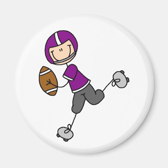 Purple Football Player Magnet (Front)