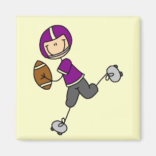 Purple Football Player Tshirts and Gifts Magnet