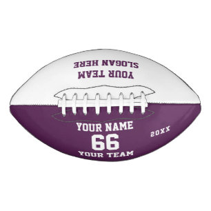 Purple Football with Name, Number, Team