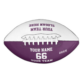 Purple Football with Name, Number, Team
