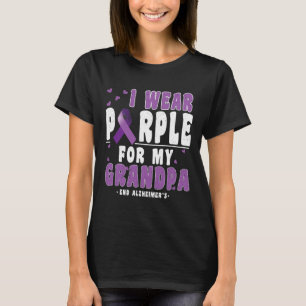 Purple For Grandpa Alzheimerheimer Heimers Awarene T-Shirt