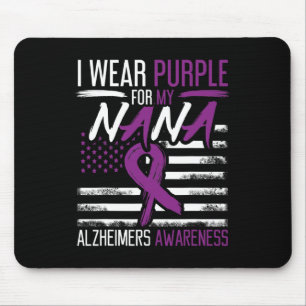 Purple For Nana Alzheimerheimer Heimers Awareness Mouse Pad