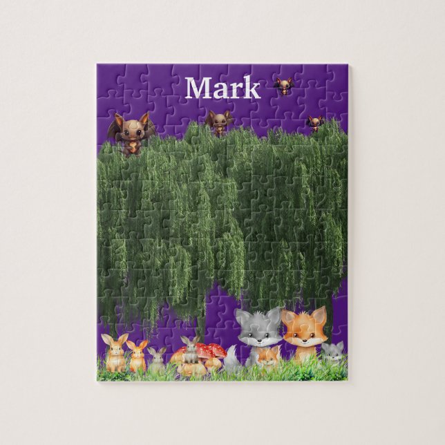 Purple Forest Animals  Jigsaw Puzzle (Vertical)