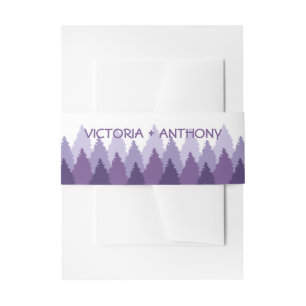 Purple Forest Range Woodland Wedding Invitation Belly Band