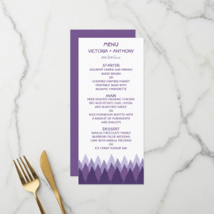 Purple Forest Range Woodland Wedding Menu