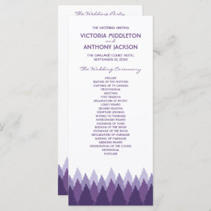 Purple Forest Range Woodland Wedding Programme