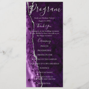 Purple Formal Minimalist Luxury Wedding Programs Menu