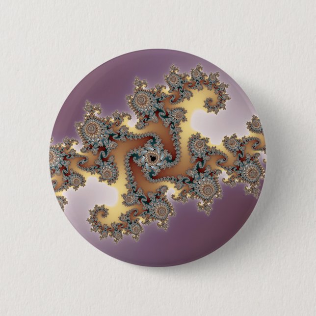Purple - Fractal 6 Cm Round Badge (Front)