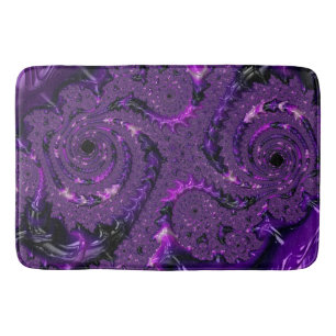 Purple Fractal Bath Mat