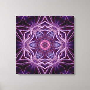 Purple Fractal Hexagon Star  Canvas