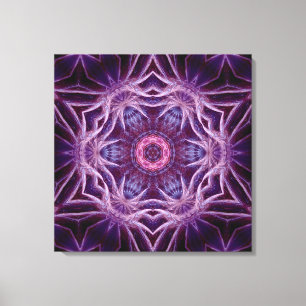 Purple Fractal Hexagon Star  Canvas Print