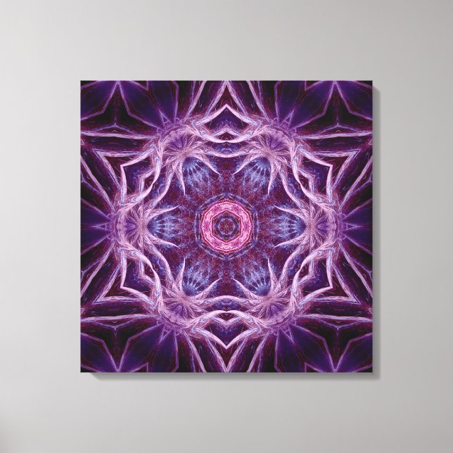 Purple Fractal Hexagon Star  Canvas Print (Front)