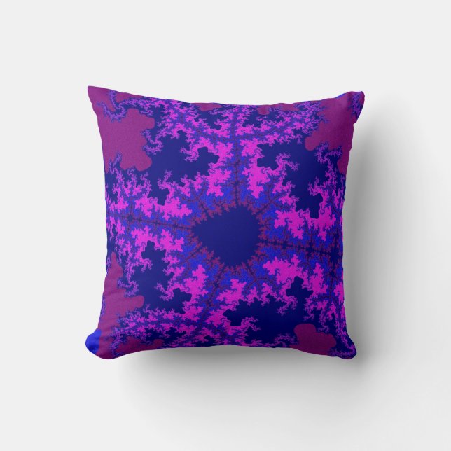 Purple Fractal Splash Cushion (Front)