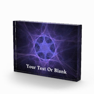 Purple Fractal Star Of David Photo Block