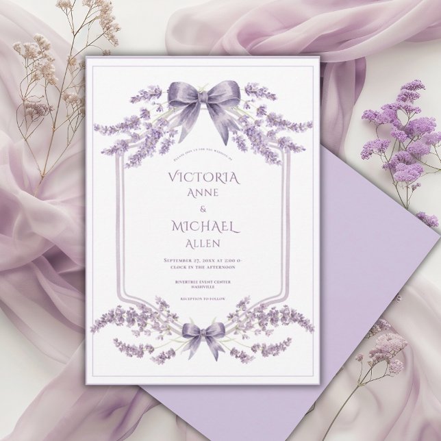 Purple Frame Floral Elegant Wedding Invitation (Creator Uploaded)