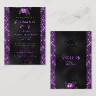 Purple Framed Graduation Invitation - Elegant