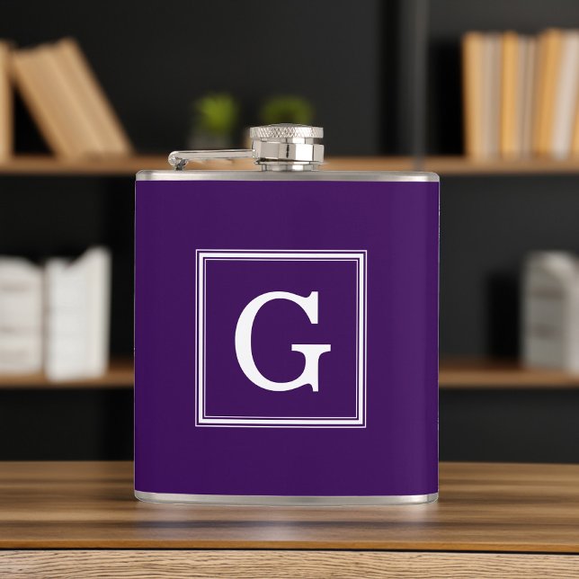 Purple Framed Monogram Hip Flask (Creator Uploaded)