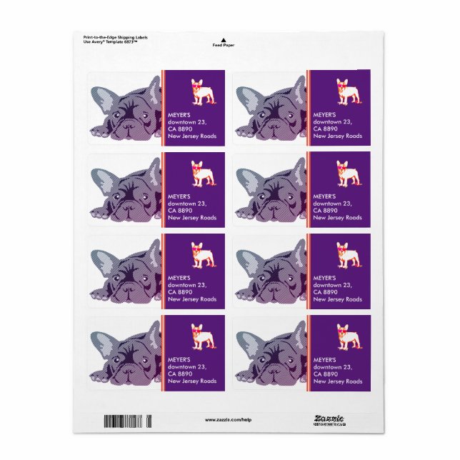 Purple French Bulldog of Lines (Full Sheet)