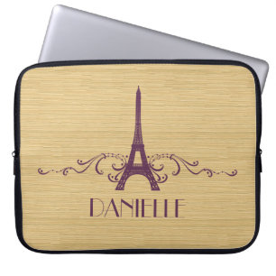 Purple French Flourish Laptop Sleeve