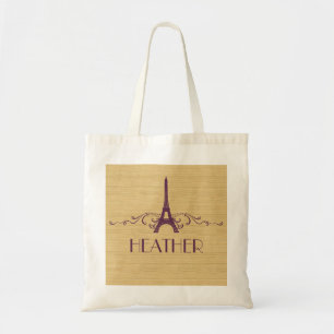 Purple French Flourish Tote Bag