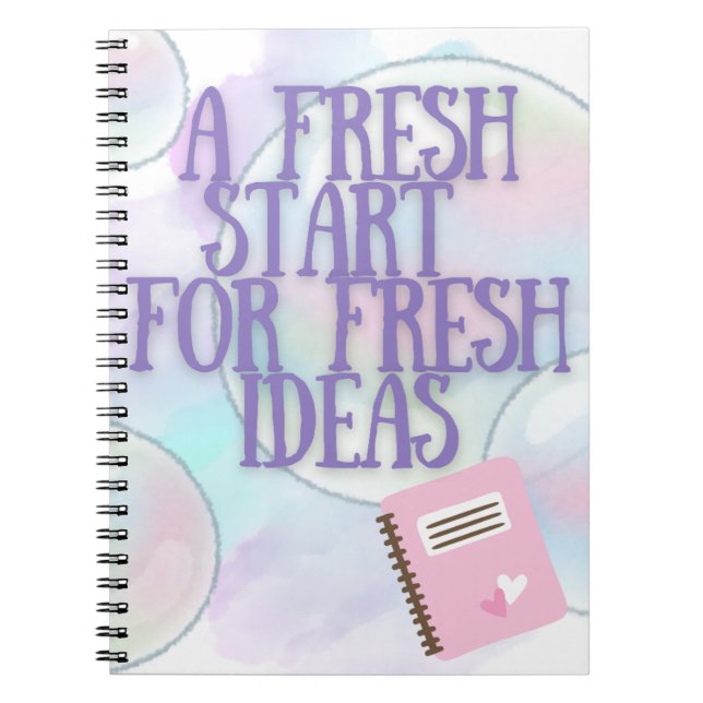 Purple Fresh Start Notebook for Writers (Front)