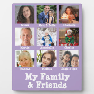 Purple Friends & Family Name Photo Dementia 8x10  Plaque