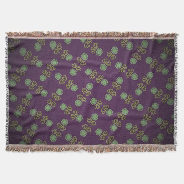 Purple Fringed Flower Blanket (Front)