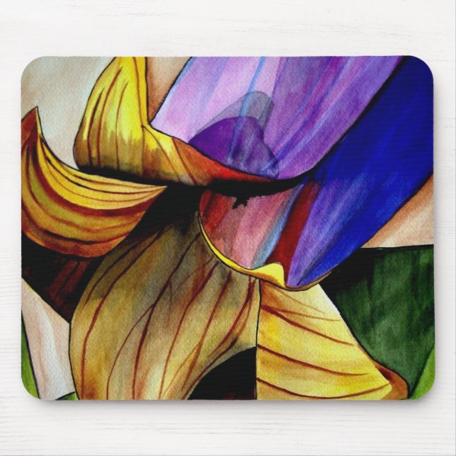 Purple Fritillart flower original watercolor art Mouse Pad (Front)
