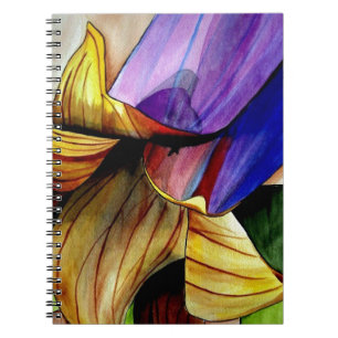 Purple Fritillary flower original art watercolor Spiral Notebook