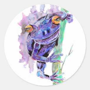 Purple Frog Classic Round Sticker