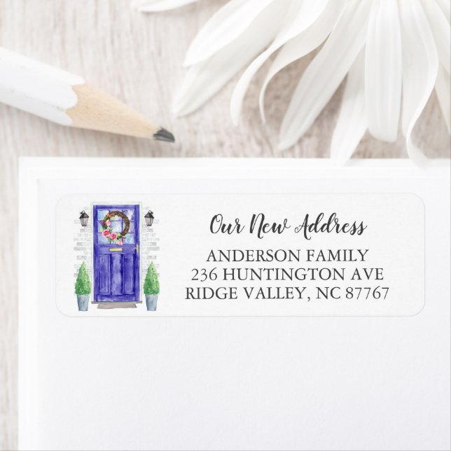Purple Front Door New Address Label (Insitu)