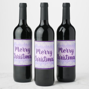 Purple frost Merry Christmas Wine Label