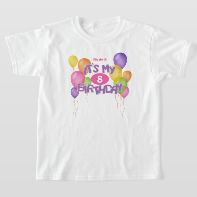 purple frosted cookies w balloons its my birthday T-Shirt (Laydown)