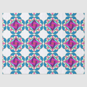 Purple Fuchsia Blue Pink Teal  Mandala Decoupage Tissue Paper