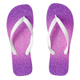 Purple-Fuchsia Ombre Glitters, Pair of Jandals