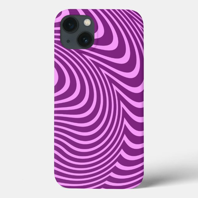 Purple Funky Stripes Far Out Phone Case (Back)