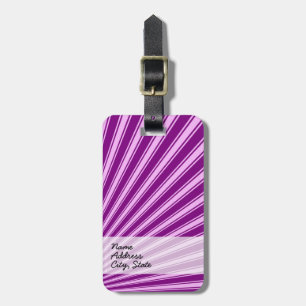 Purple Funky Sun Rays Background Luggage Tag