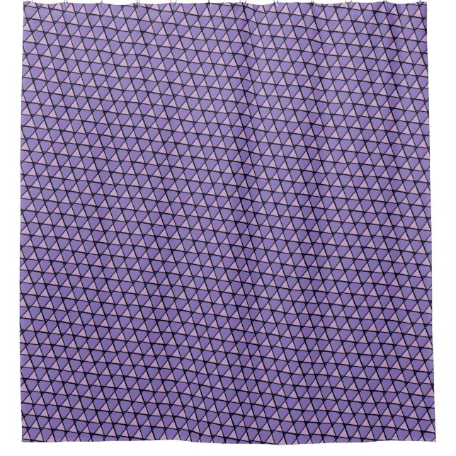 Purple Funky Triangles Shower Curtain (Front)