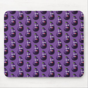 Purple Funny Cartoon Eggplant Pattern Mouse Pad