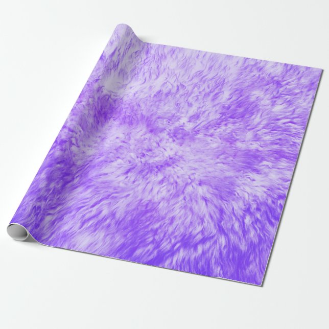 Purple Fur Frenzy Wrapping Paper (Unrolled)