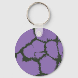 Purple Fur Giraffe Pattern Key Ring