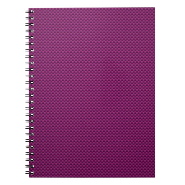 Purple Fushia Carbon Fibre Style Print Spiral Notebook (Front)