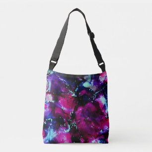Purple Galaxy Alcohol Ink Abstract Crossbody Bag