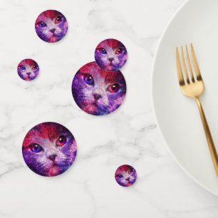 Purple Galaxy Cat  Confetti